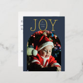 青い純粋な歓喜 箔シーズンポストカード (正面/裏面)