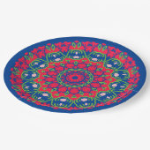 青い紙プレートと円形デザイン ペーパープレート (アングル)