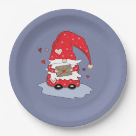 青い紙プレートと格言、赤い服 ペーパープレート