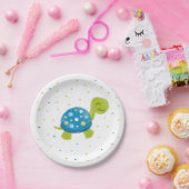 青い紙吹雪のカメのプレート ペーパープレート (パーティー)