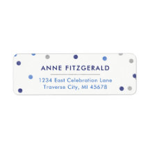 青い紙吹雪差出人住所ラベル