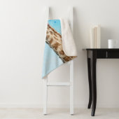 青い紙吹雪空と好奇心キリン シェルパブランケット (インサイチュ)