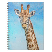 青い紙吹雪空と好奇心キリン ノートブック (正面)