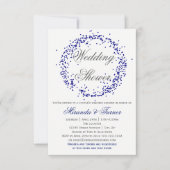 青い紙吹雪- 3X5カップルのウェディングシャワー招待状 招待状 (正面)