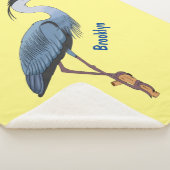 青い素晴らしヘロン漫画イラストレーション シェルパブランケット (3/4)