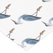 青い素晴らしヘロン漫画イラストレーション ショートテーブルランナー (コーナー)