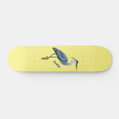 青い素晴らしヘロン漫画イラストレーション スケートボード (横)