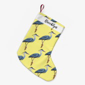 青い素晴らしヘロン漫画イラストレーション スモールクリスマスストッキング (正面 (吊り時))