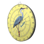 青い素晴らしヘロン漫画イラストレーション ダーツボード (正面右)