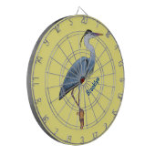 青い素晴らしヘロン漫画イラストレーション ダーツボード (正面左)