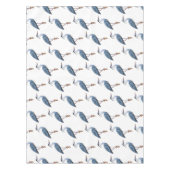 青い素晴らしヘロン漫画イラストレーション テーブルクロス (正面)