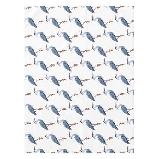 青い素晴らしヘロン漫画イラストレーション テーブルクロス (正面)