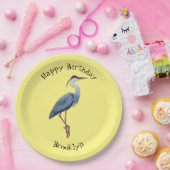 青い素晴らしヘロン漫画イラストレーション ペーパープレート (パーティー)