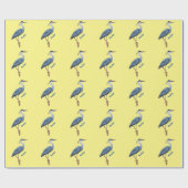 青い素晴らしヘロン漫画イラストレーション ラッピングペーパー (フラット)