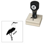 青い素晴らしヘロン漫画イラストレーション ラバースタンプ (押印)