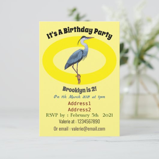 青い素晴らしヘロン漫画イラストレーション 招待状 (スタンド正面)