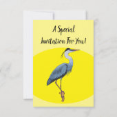 青い素晴らしヘロン漫画イラストレーション 招待状 (裏面)