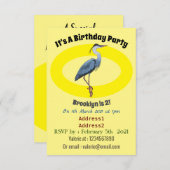 青い素晴らしヘロン漫画イラストレーション 招待状 (正面/裏面)