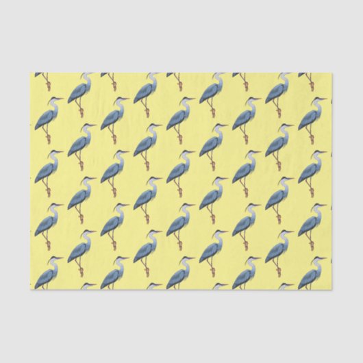 青い素晴らしヘロン漫画イラストレーション 薄葉紙 (正面)