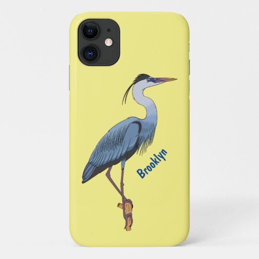 青い素晴らしヘロン漫画イラストレーション Case-Mate iPhoneケース (裏面)