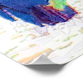 青い素晴らし抽象芸術 ポスター (角)