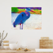 青い素晴らし抽象芸術 ポスター (キッチン)