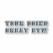 青い素晴らし自己愛をやる気を起こさせるする シール (正面)