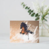 青い素晴らし走マネを持つ馬 ポストカード (スタンド正面)