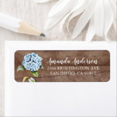 青い素朴あじさいフローラブライダルシャワーラベル ラベル (インサイチュ)