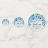 青い素朴あじさい写真80誕生日 コンフェッティ (正面)