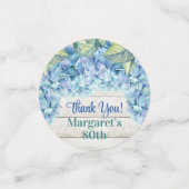 青い素朴あじさい写真80誕生日 コンフェッティ (スモール正面)