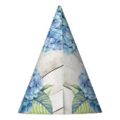 青い素朴あじさい写真80誕生日 パーティーハット (裏面)