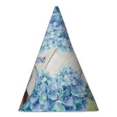 青い素朴あじさい写真80誕生日 パーティーハット (右)