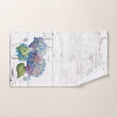 青い素朴あじさい開花木名モノグラム バスタオルセット (ハンドタオル)