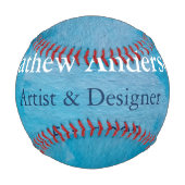 青い素朴な水の色のジーンズのテクスチャ名のタイトルを追加 野球ボール (裏面)