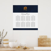 青い素朴ひまわり結婚の座席表 ポスター (キッチン)