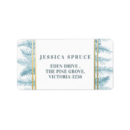 青い素朴トウヒの松葉のリプライラベル ラベル