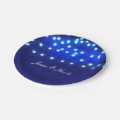 青い素朴ナイトストリングラ結婚イトのプレート ペーパープレート (アングル)