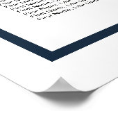 青い素朴フローラ国の結婚式のシーティングチャート ポスター (角)