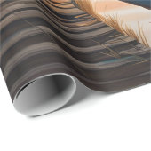 青い素朴ボート朝の空の反射 ラッピングペーパー (ロールコーナー)