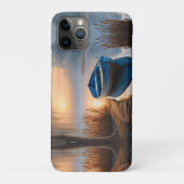 青い素朴ボート朝の空の反射 Case-Mate iPhoneケース (裏)