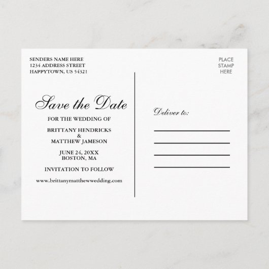 青い素朴木のライトレース写真の日付を保存 ポストカード (裏面)