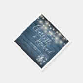 青い素朴木の弦のライトメイスンジャー結婚ズ スタンダードカクテルナプキン (角)