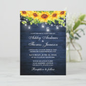 青い素朴木ひまわりフローラのJARライト写真 招待状 (スタンド正面)