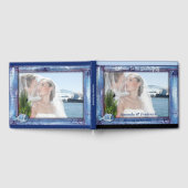 青い素朴木枠と魚 ゲストブック (全面)