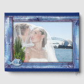 青い素朴木枠と魚 ゲストブック (裏面)