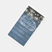 青い素朴木製ストリングライトフローラの結婚数 (コーナー)