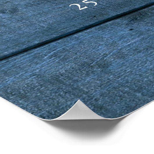 青い素朴木製ストリングライトリタイアメントパーティー ポスター (角)