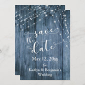 青い素朴木、明るい文字列の日付を保存 セーブザデート (正面/裏面)