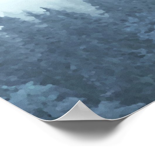 青い素朴松の木11テーブル座席表 ポスター (角)